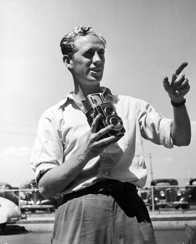Peter Stackpole with his camera. (Photo by Hans Knopf/The LIFE Images Collection)