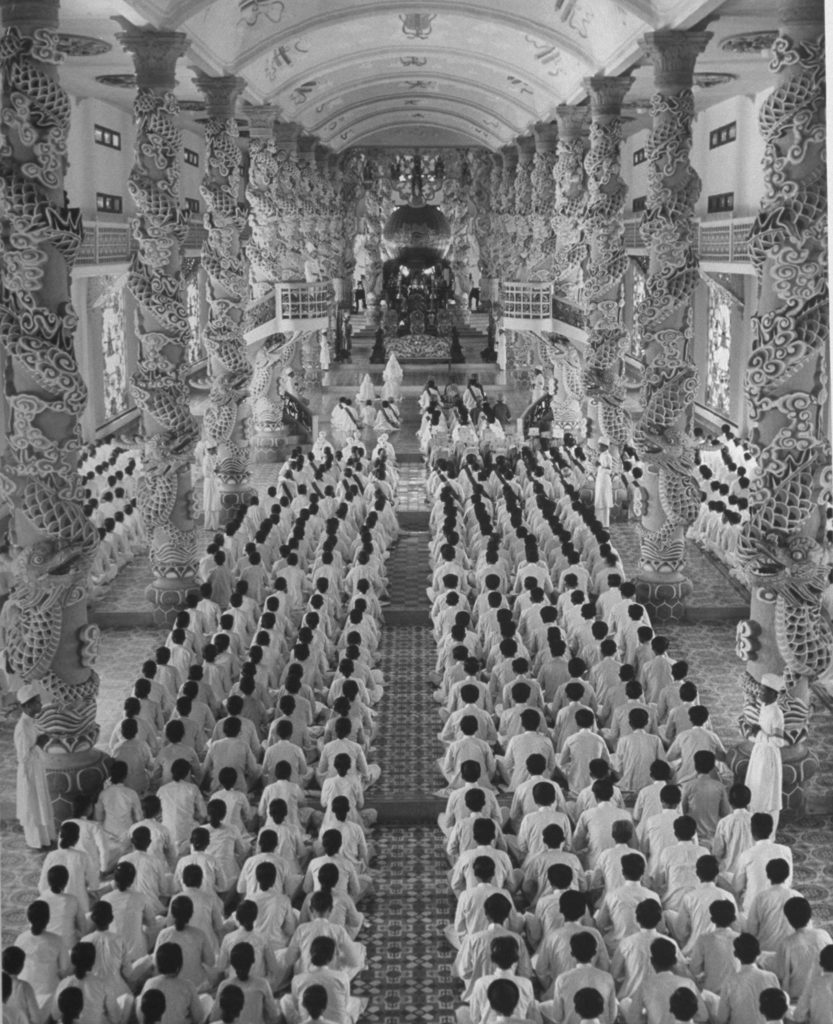 Cao Dai religious service in Cambodia. (Photo by Jack Birns/The LIFE Picture Collection © Meredith Corporation)