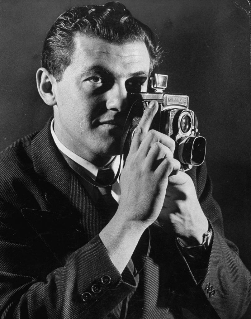 Hank Walker with his camera. (Photo by Wallace Kirkland/The LIFE Picture Collection © Meredith Corporation)