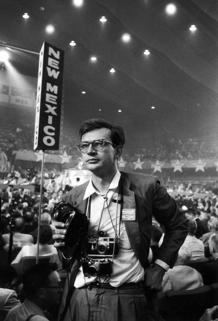 Grey Villet with his camera at the Democratic National Convention. (Photo by Grey Villet/The LIFE Images Collection)
