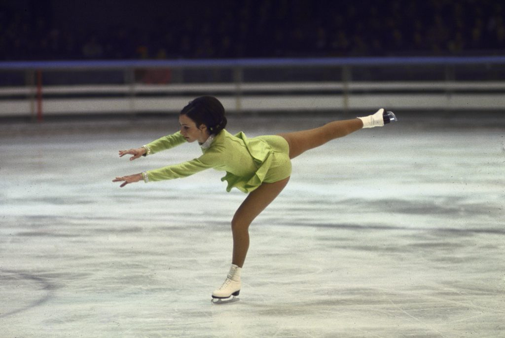 American figure skater Peggy Fleming, Grenoble Olympics, 1968.