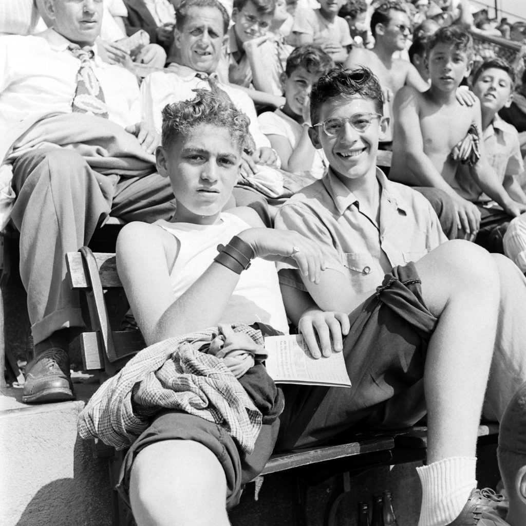 Dodgers fans, Ebbets Field, Brooklyn, 1946.