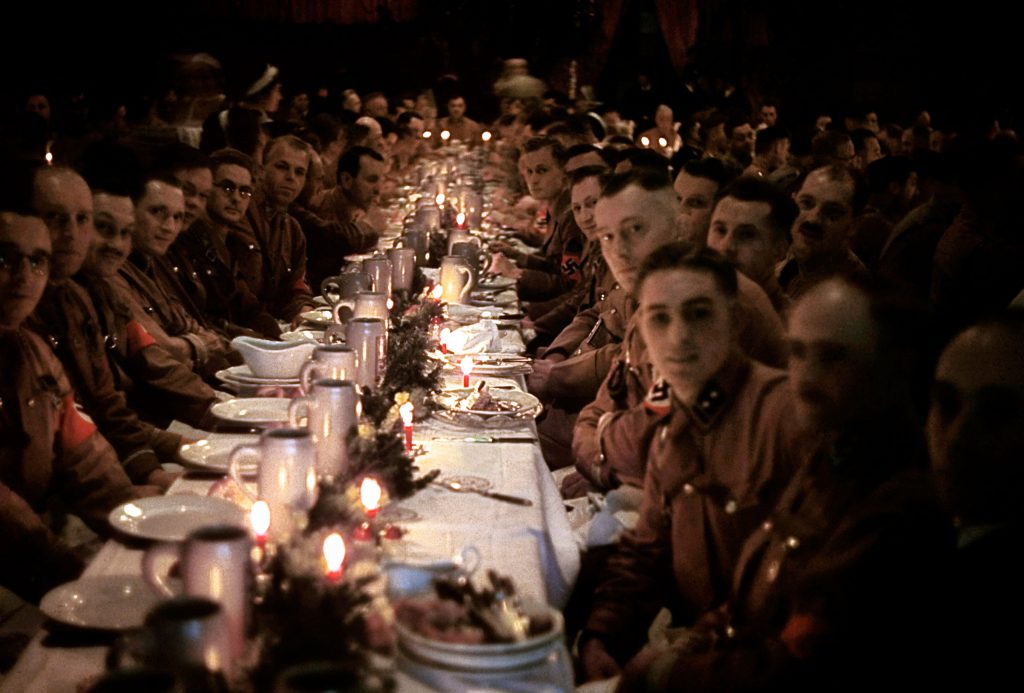 Scene from a Christmas party attended by Adolf Hitler and other Nazis, date unknown.