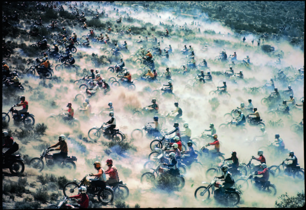 Motorcyclists racing 75 miles cross country through Mojave Desert. (Photo by Bill Eppridge/The LIFE Picture Collection © Meredith Corporation)