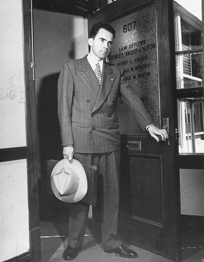 Richard Nixon standing in door to his law office. (Photo by George Lacks/The LIFE Images Collection © Meredith Corporation)