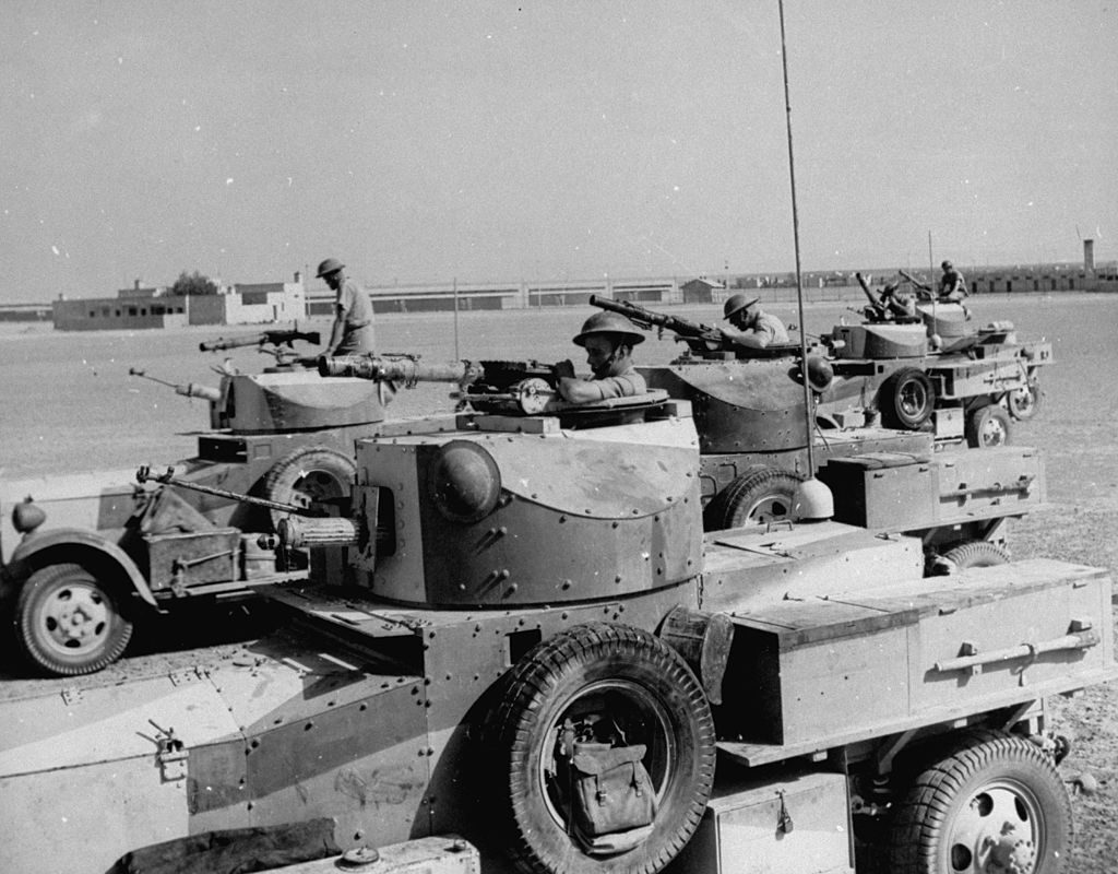 Armoured cars lining up, getting ready to move off to another front after capturing Fort Rutbah. (Photo by James Jarche/The LIFE Picture Collection © Meredith Corporation)