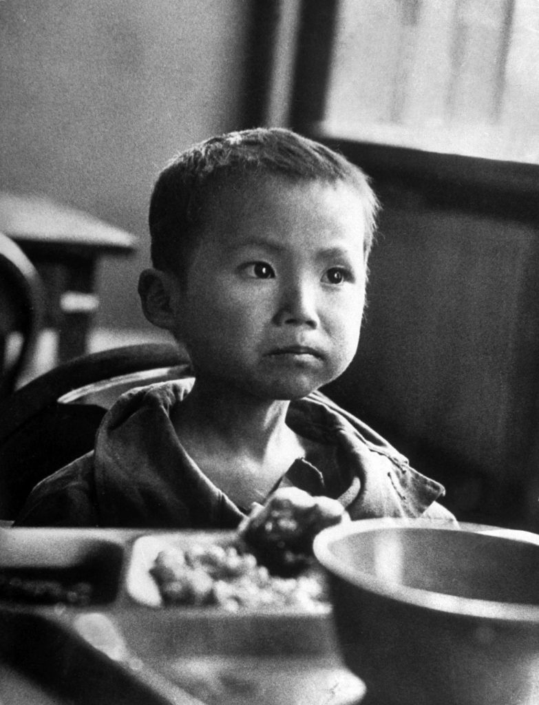 Koo Ri Kang, a Korean war orphan who would not smile in South Korea, 1951.