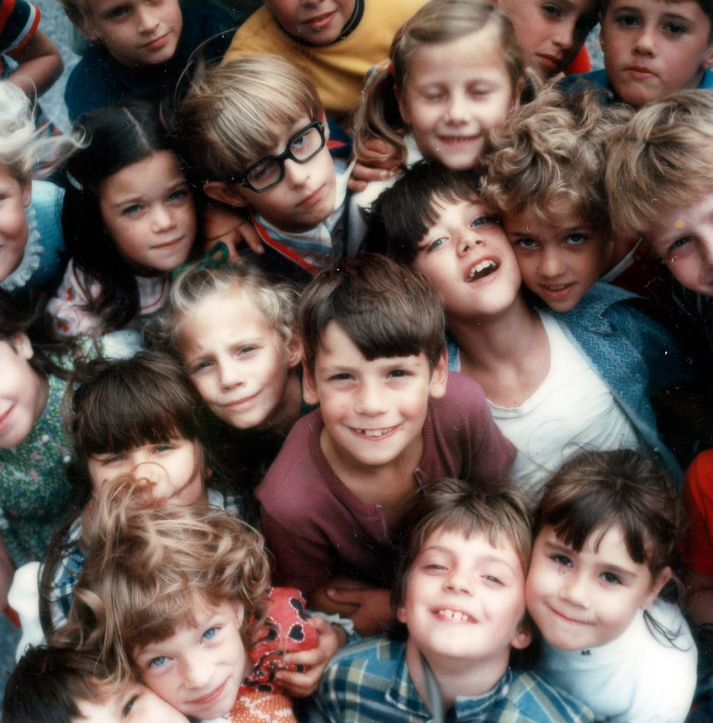 Children at a school in Lancaster County, Penn., photographed with a Polaroid SX-70 camera, 1972.