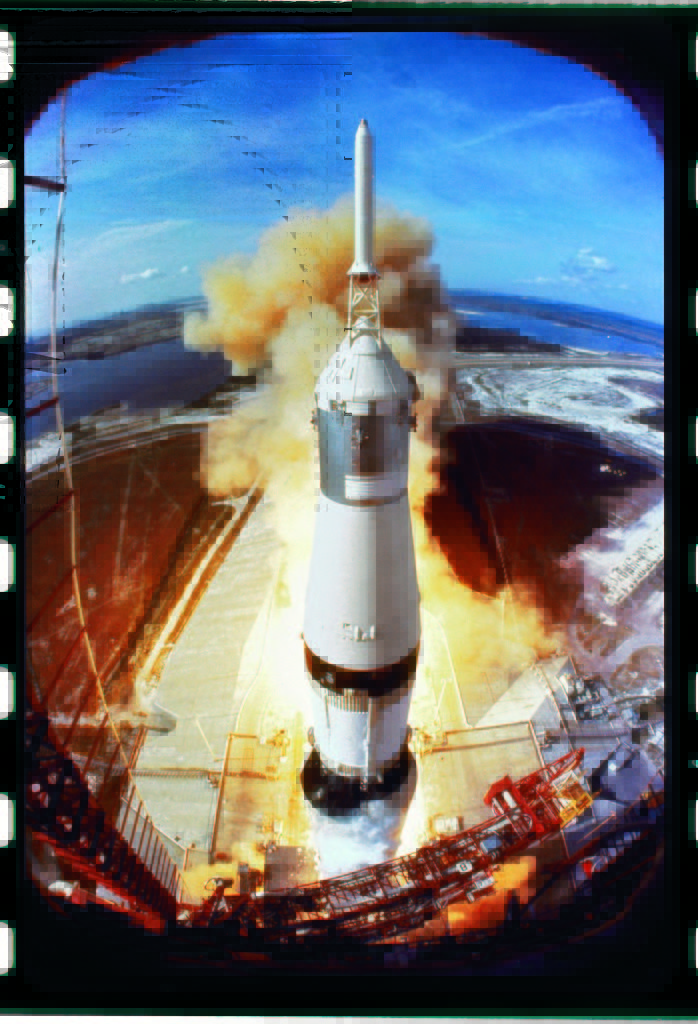 Apollo 11 spaceship lifting off on historic flight to moon. (Photo by Ralph Morse/The LIFE Picture Collection © Meredith Corporation)