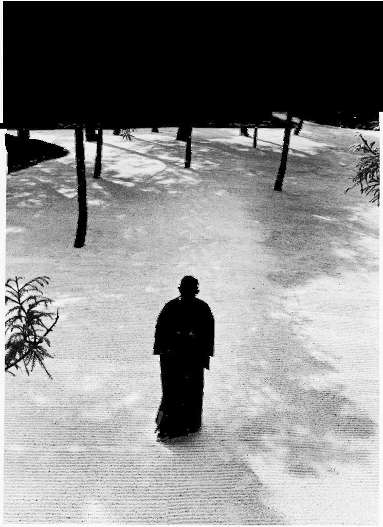 Japan's greatest industrialist/philosopher Konosuke Matsushita, 69, walking in the raked gravel garden of his philosophical institute. (Photo by Bill Ray/The LIFE Picture Collection © Meredith Corporation)