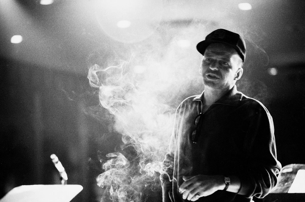 Entertainer Frank Sinatra smoking a cigarette during a rehearsal. (Photo by John Dominis/The LIFE Picture Collection © Meredith Corporation)
