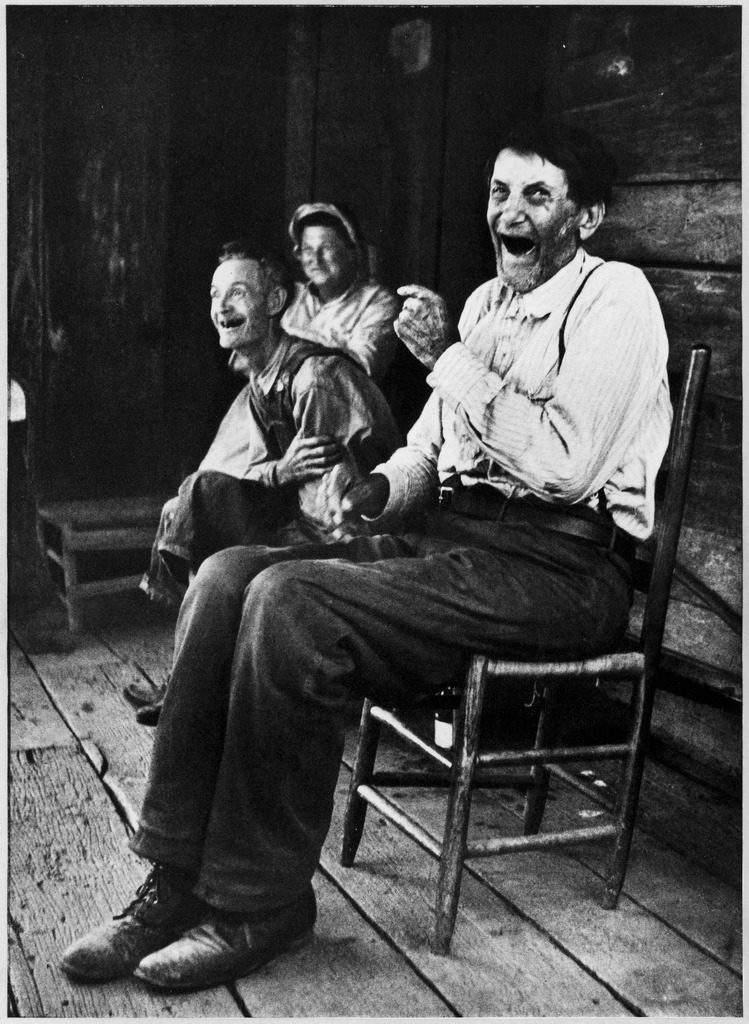 Former Confederate soldier John Salling sitting on a porch with some friends. (Photo by Allan Grant/The LIFE Picture Collection © Meredith Corporation).