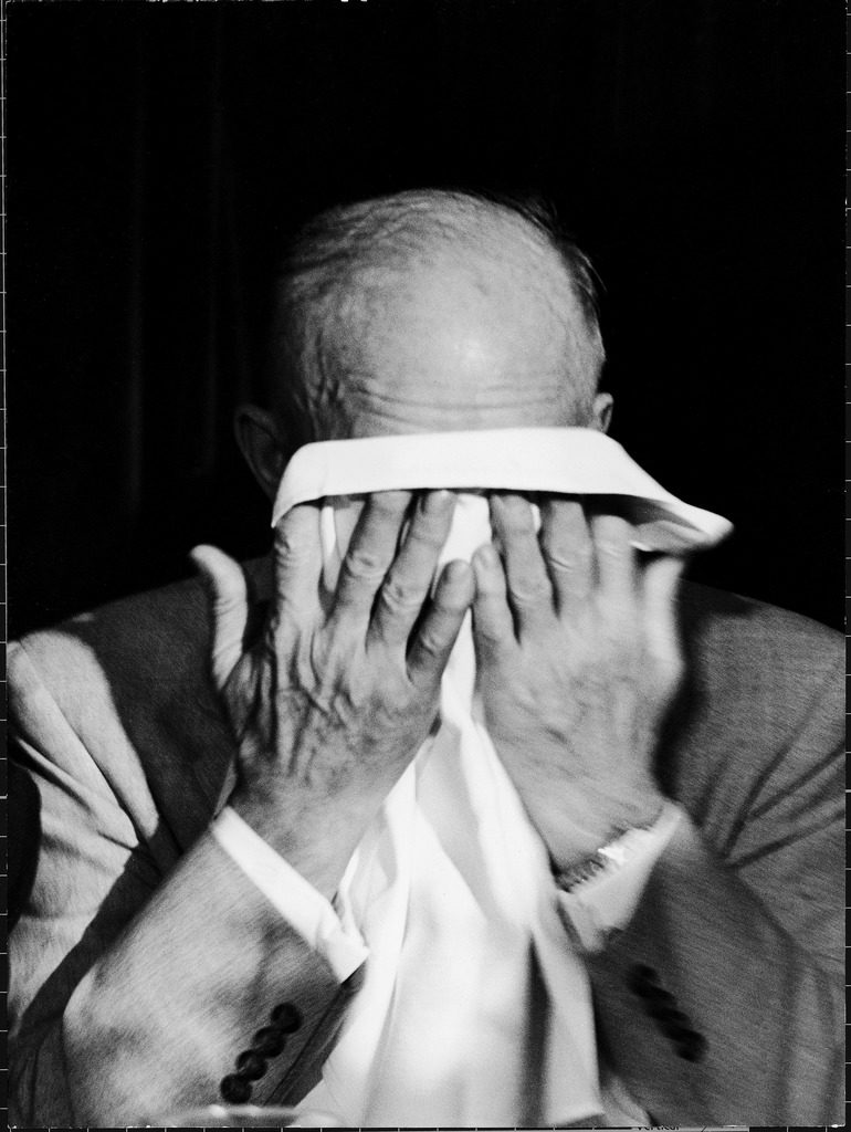 President Dwight D. Eisenhower crying after his speech at the 82nd Airborne luncheon. (Photo by Hank Walker/The LIFE Picture Collection © Meredith Corporation)